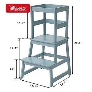 Customize Kids Wooden Step Stool Tower for Kitchen Counter Learning W08G405