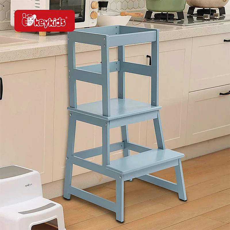 Customize Kids Wooden Step Stool Tower for Kitchen Counter Learning W08G405