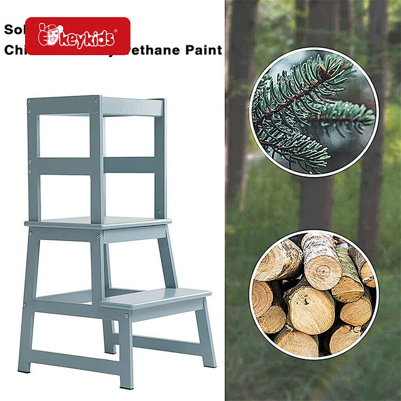Customize Kids Wooden Step Stool Tower for Kitchen Counter Learning W08G405